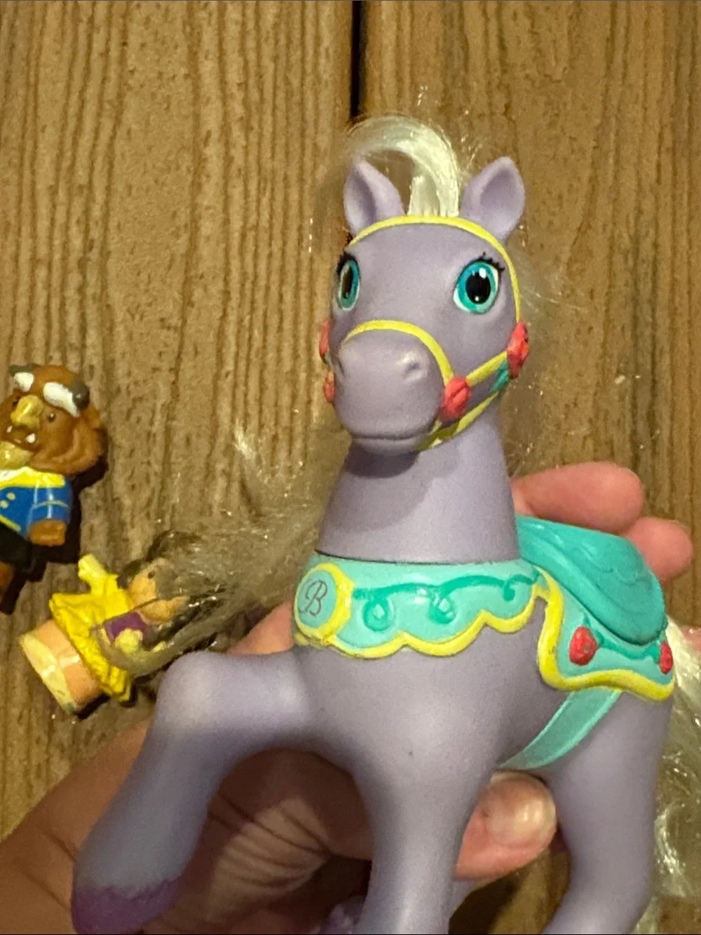Purple Disney Princess Horse Playset with Belle Princess Figurine and beast